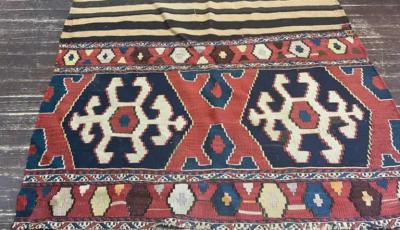 Antique Shahsavan Kilim Rug c 1900s AS IS