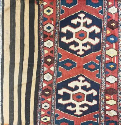 Antique Shahsavan Kilim Rug c 1900s AS IS