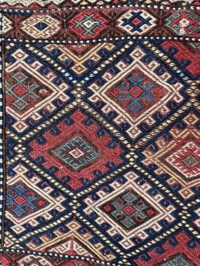 Antique Shahsavan Soumak Kilim Rug c 1900s