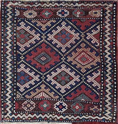 Antique Shahsavan Soumak Kilim Rug c 1900s
