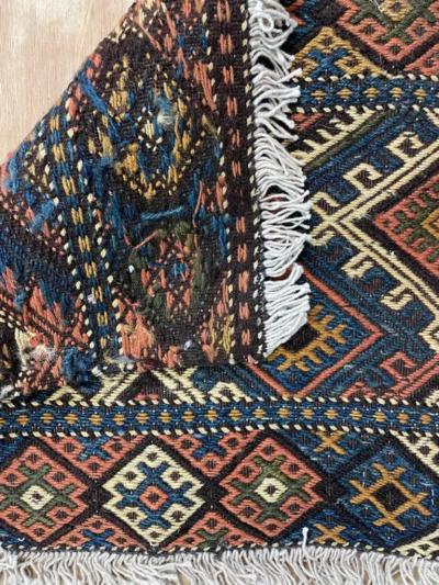 Antique Shahsavan Soumak Kilim Rug c 1900s A Pair