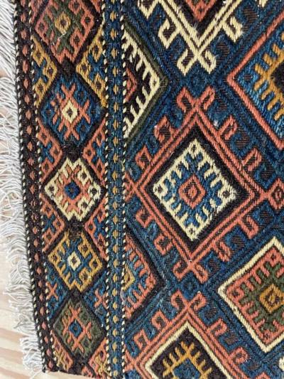 Antique Shahsavan Soumak Kilim Rug c 1900s A Pair