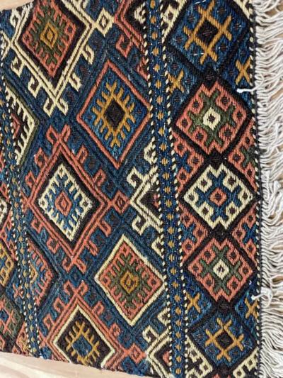 Antique Shahsavan Soumak Kilim Rug c 1900s A Pair