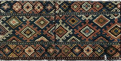 Antique Shahsavan Soumak Kilim Rug c 1900s A Pair