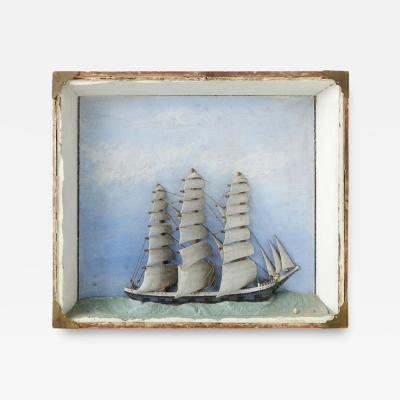 Antique Ship Diorama c 1890s