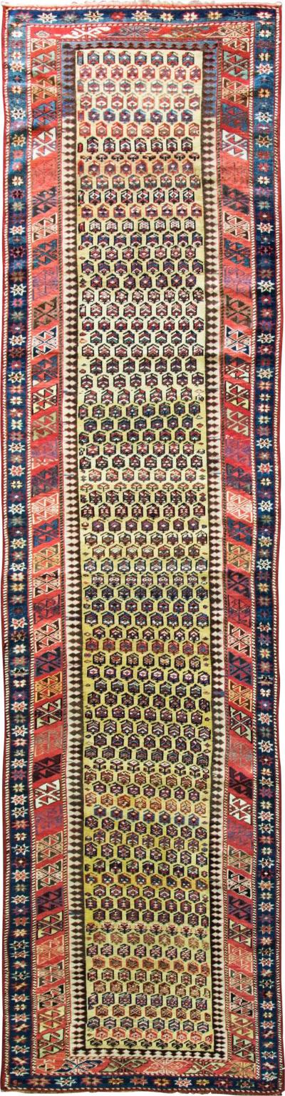 Antique Shirvan Caucasian Gengha Runner 36 x 138 