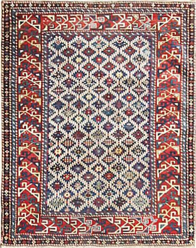 Antique Shirvan Kuba Caucasian Rug 33 x 42 