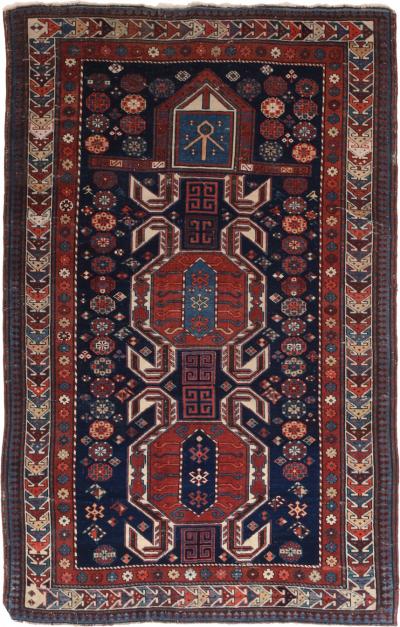 Antique Shirvan Rug 3 6 x 5 5 