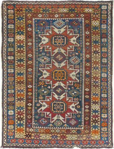 Antique Shirvan Rug 3 7 x 5 0 