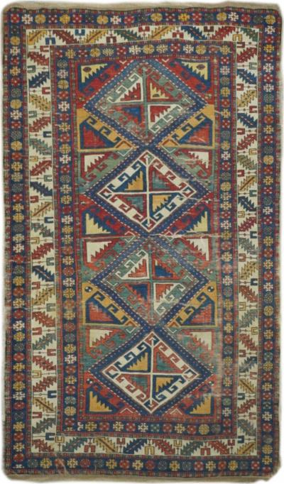 Antique Shirvan Rug 3 7 x 6 8 