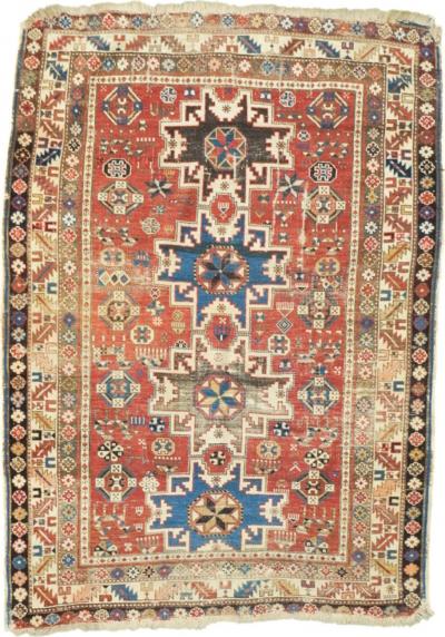 Antique Shirvan Rug 3 9 x 5 3 