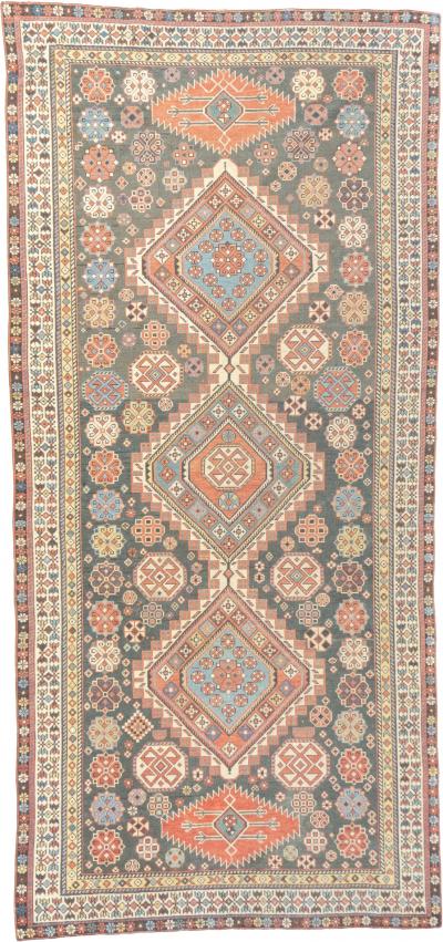 Antique Shirvan Rug 4 9 x 10 2 