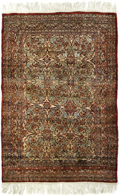 Antique Silk Haji Jalili Tabriz Rug 4 9 x 7 0 