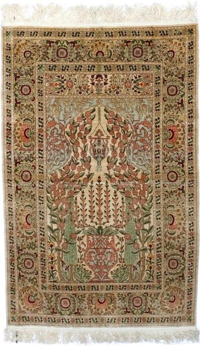 Antique Silk Hereke Rug 3 x 4 x 5 x 1 