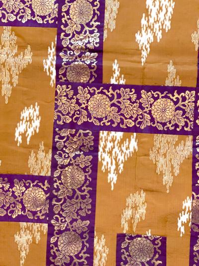 Antique Silk Kesa Monks Patched Robe Meiji Period