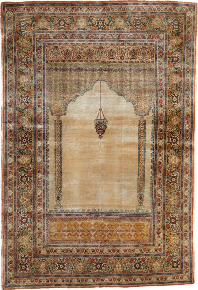 Antique Silk Tabriz Rug 3 9 x 5 8 