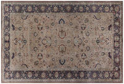 Antique Silk Tabriz Rug