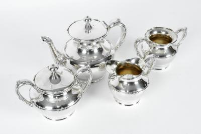 Antique Silver Plate 4 Piece Tea Service