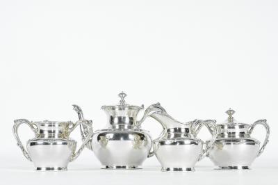 Antique Silver Plate 4 Piece Tea Service