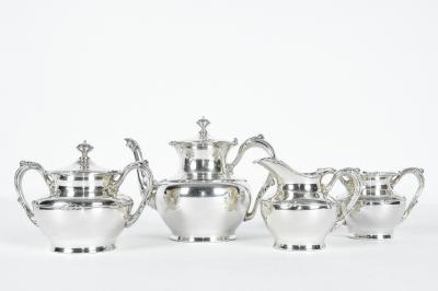 Antique Silver Plate 4 Piece Tea Service