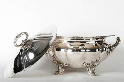 Antique Silver Plate on Solid Brass Covered Tureen