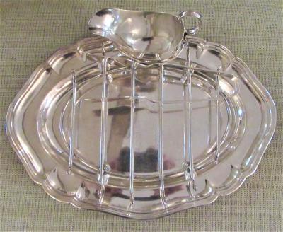 Antique Silver Plated Asparagus Serving Set