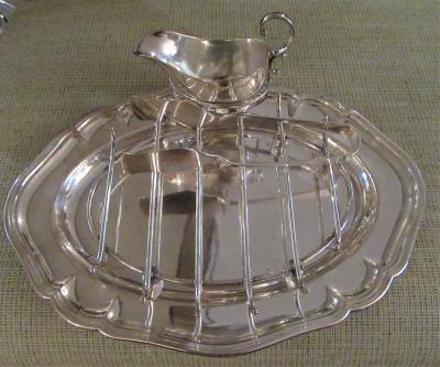 Antique Silver Plated Asparagus Serving Set