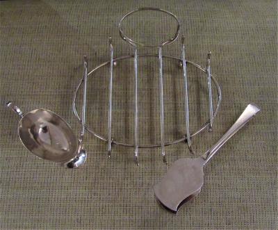 Antique Silver Plated Asparagus Serving Set