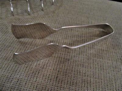 Antique Silver Plated Asparagus Serving Set