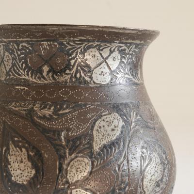 Antique Small Pyriform Shaped Bidri Vase