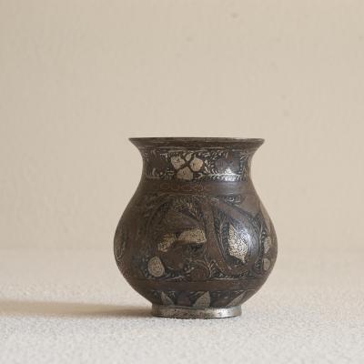 Antique Small Pyriform Shaped Bidri Vase