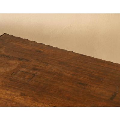 Antique Spanish Baroque Carved Walnut Console Table