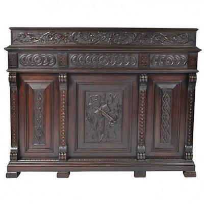 Antique Spanish Walnut Roll Slide Top Desk