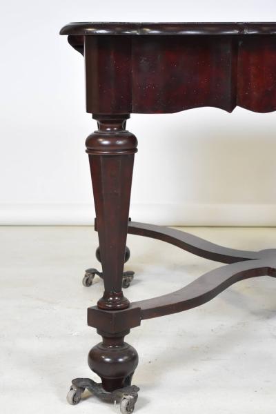 Antique Square Center Table Amboina and Walnut Wood Dutch 19th Century