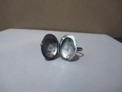 Antique Sterling Silver Locket Ring