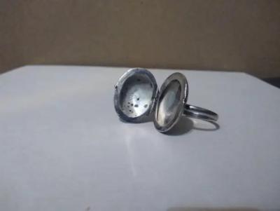 Antique Sterling Silver Locket Ring