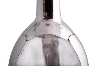 Antique Sterling Silver Ornate Dimple Bottle Decanter HAIG S Whiskey Mexico