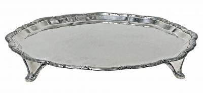 Antique Sterling Silver Salver Tray 1906 by J J Maxfield Ltd 