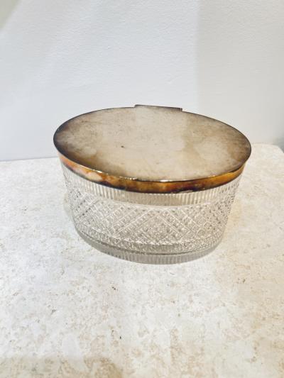 Antique Sterling Silver and Crystal Box by Leuchars Son