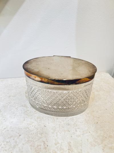 Antique Sterling Silver and Crystal Box by Leuchars Son