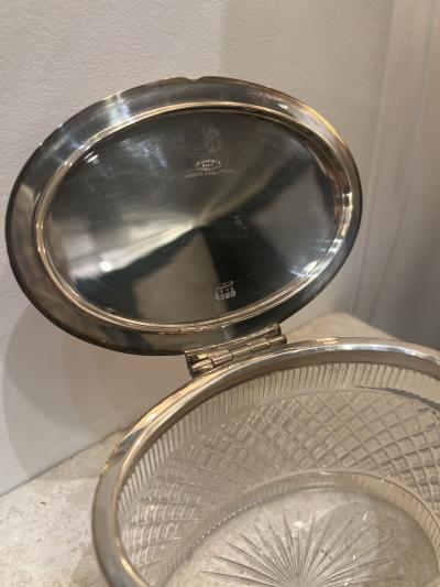 Antique Sterling Silver and Crystal Box by Leuchars Son