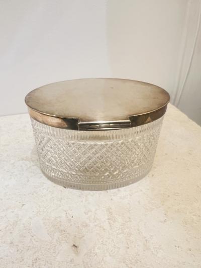 Antique Sterling Silver and Crystal Box by Leuchars Son