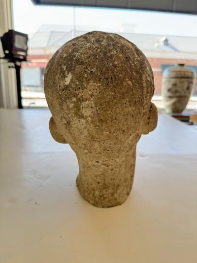 Antique Stone Head Sculpture