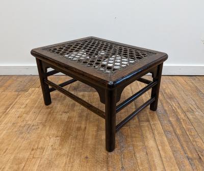 Antique Stool Woven Hyde Top