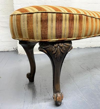 Antique Style Kidney Shaped Walnut Bench