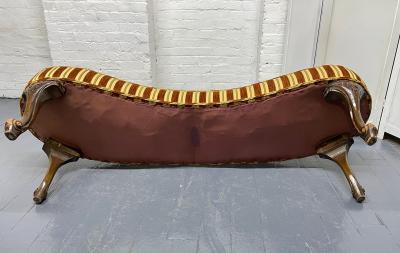 Antique Style Kidney Shaped Walnut Bench