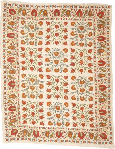 Antique Suzani Rug 6 2 x 7 11