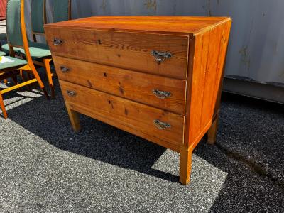 Antique Swedish Pine 3 Drawer Chest