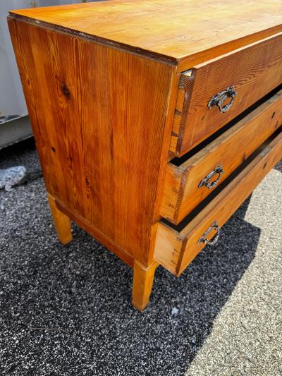 Antique Swedish Pine 3 Drawer Chest