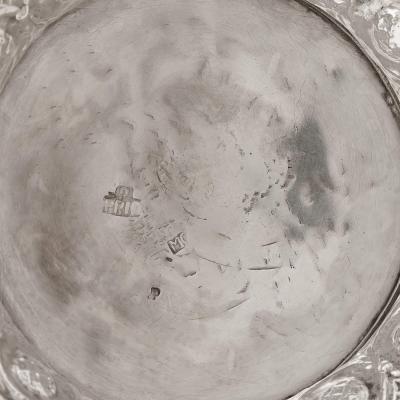 Antique Swedish repouss and engraved silver teapot